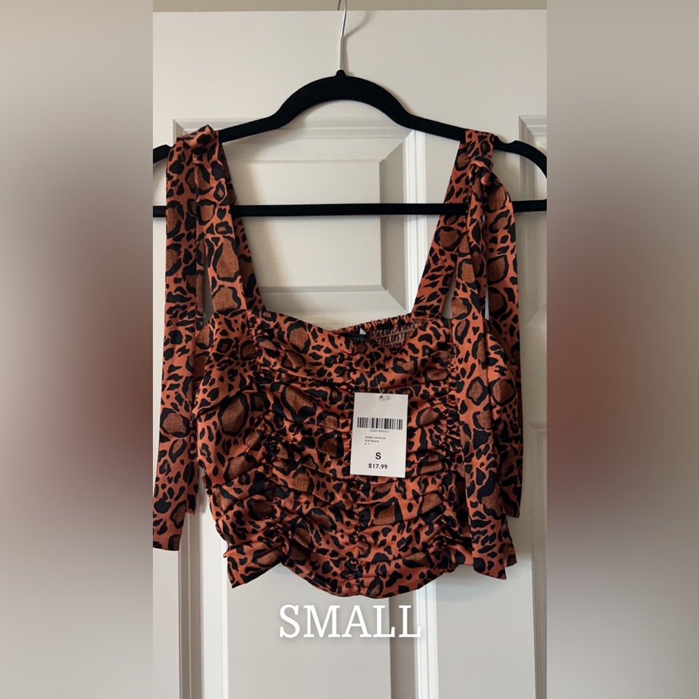 Orange cheetah crop top